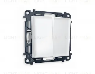 Выключатель двухклавишный Ambrella Volt Alfa 10A/250В белый матовый VM115+AP1230 VM115 + AP1230