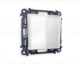 Выключатель двухклавишный Ambrella Volt Alfa 10A/250В белый глянец VM115+AP1030 VM115 + AP1030