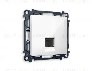 Розетка телефонная одинарная Ambrella Volt Alfa RJ 11, белый глянец VM190+AP1120 VM190 + AP1120