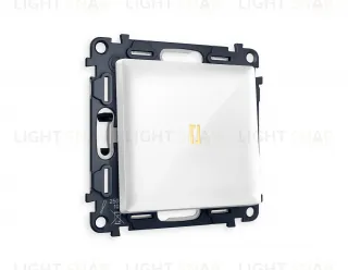 Выключатель одноклавишный с подсветкой (мягкий теплый свет) Ambrella Volt Alfa 10A/250В белый глянец VM101+G11Y+AP1020 VM101 + G11Y + AP1020