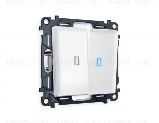 Выключатель двухклавишный с подсветкой (голубой свет) Ambrella Volt Alfa 10A/250В белый матовый VM115+G17B+G17B+AP1240 VM115 + G17B + AP1240
