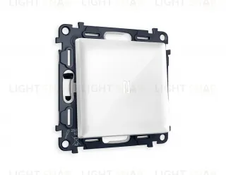 Выключатель одноклавишный с подсветкой (нейтральный белый свет) Ambrella Volt Alfa 10A/250В белый глянец VM101+G14W+AP1020 VM101 + G14W + AP1020