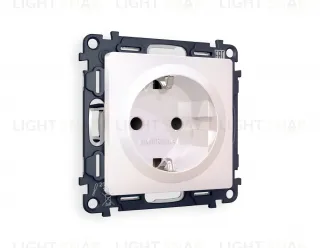 Розетка с заземлением с защитными шторками Ambrella Volt Alfa 16A/250В, винтовой зажим, жемчуг VM141+AP2070 VM141 + AP2070