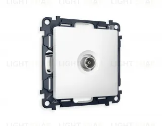 Розетка TV проходная Ambrella Volt Alfa белый матовый VM211+AP1330 VM211 + AP1330