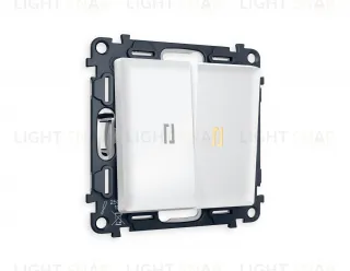 Выключатель двухклавишный проходной с подсветкой (мягкий теплый свет) Ambrella Volt Alfa 10A/250В белый матовый VM120+G22Y+G22Y+AP1240 VM120 + G22Y + AP1240