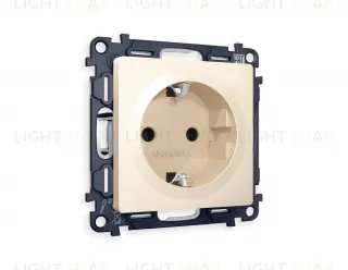 Розетка с заземлением Ambrella Volt Alfa 16A/250В, винтовой зажим, бежевый глянец VM141+AP3060 VM141 + AP3060