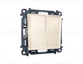 Выключатель двухклавишный Ambrella Volt Alfa 10A/250В бежевый глянец VM115+AP3030 VM115 + AP3030