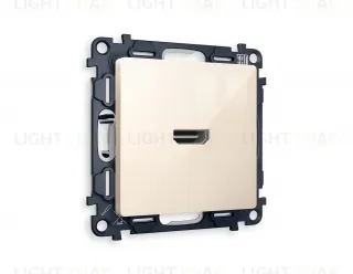 Розетка одинарная HDMI 2.0 40V/0,5A 5-18 Гбит/с Ambrella Volt Alfa, бежевый глянец VM222+AP3140 VM222 + AP3140