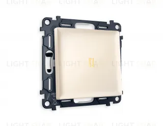 Переключатель одноклавишный (из 2-х мест) с подсветкой (мягкий теплый свет) Ambrella Volt Alfa 10A/250В бежевый матовый VM105+G22Y+AP3220 VM105 + G22Y + AP3220