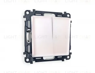 Выключатель двухклавишный Ambrella Volt Alfa 10A/250В жемчуг VM115+AP2030 VM115 + AP2030