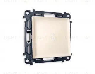 Переключатель одноклавишный (из 2-х мест) с подсветкой (нейтральный белый свет) Ambrella Volt Alfa 10A/250В бежевый матовый VM105+G25W+AP3220 VM105 + G25W + AP3220