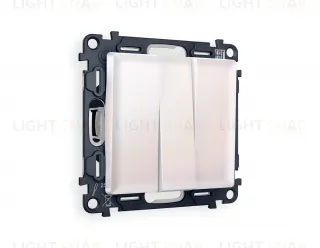 Выключатель трехклавишный Ambrella Volt Alfa 10A/250В жемчуг VM133+AP2050 VM133 + AP2050