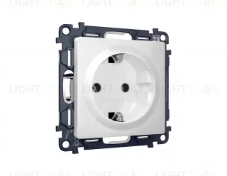 Розетка с заземлением Ambrella Volt Alfa 16A/250В, винтовой зажим, белый матовый VM141+AP1260 VM141 + AP1260