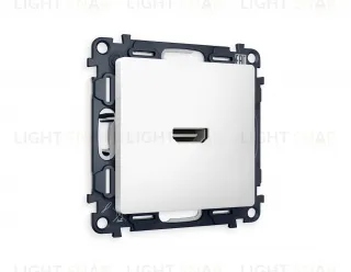 Розетка одинарная HDMI 2.0 40V/0,5A 5-18 Гбит/с Ambrella Volt Alfa, белый матовый VM222+AP1340 VM222 + AP1340