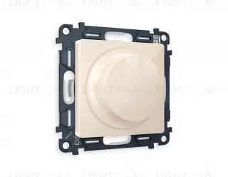 Светорегулятор поворотно-нажимной 5-300Вт Led, 25-600Вт лампы накал., Ambrella Volt Alfa бежевый глянец VM136+AP3055 VM136 + AP3055