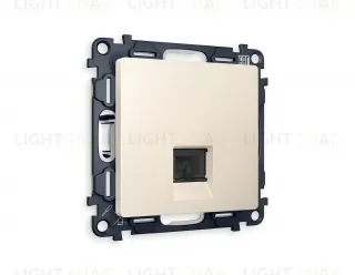 Розетка компьютерная одинарная Ambrella Volt Alfa 6 кат, RJ 45, UTP, бежевый матовый VM188+AP3320 VM188 + AP3320