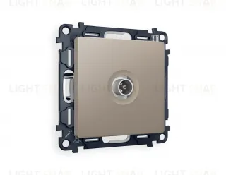 Розетка TV проходная Ambrella Volt Alfa серо-бежевый матовый VM211+AP3730 VM211 + AP3730