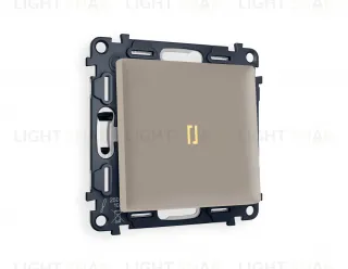Переключатель одноклавишный (из 2-х мест) с подсветкой (мягкий теплый свет) Ambrella Volt Alfa 10A/250В серо-бежевый матовый VM105+G22Y+AP3620 VM105 + G22Y + AP3620