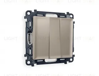 Выключатель трехклавишный Ambrella Volt Alfa 10A/250В серо-бежевый матовый VM133+AP3650 VM133 + AP3650