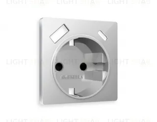Розетка с заземлением и USB (A+C) Ambrella Volt Alfa 16A/250В, винтовой зажим, серебро глянец VM160+AP4100 VM160 + AP4100