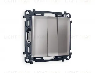 Выключатель трехклавишный Ambrella Volt Alfa 10A/250В сталь матовый VM133+AP5050 VM133 + AP5050