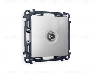 Розетка TV оконечная Ambrella Volt Alfa серебро глянец VM202+AP4130 VM202 + AP4130