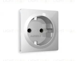 Розетка с заземлением с защитными шторками Ambrella Volt Alfa 16A/250В, винтовой зажим, серебро глянец VM141+AP4070 VM141 + AP4070