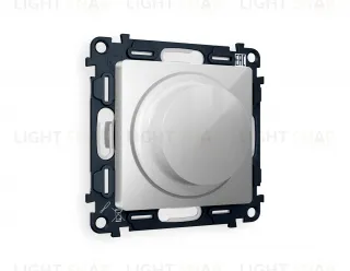 Светорегулятор поворотно-нажимной 5-300Вт Led, 25-600Вт лампы накал., Ambrella Volt Alfa серебро глянец VM136+AP4055 VM136 + AP4055