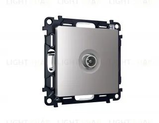 Розетка TV проходная Ambrella Volt Alfa сталь матовый VM211+AP5130 VM211 + AP5130