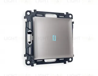 Выключатель одноклавишный с подсветкой (голубой свет) Ambrella Volt Alfa 10A/250В сталь матовый VM101+G17B+AP5020 VM101 + G17B + AP5020