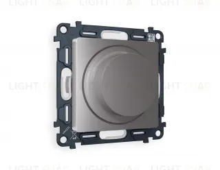Светорегулятор поворотно-нажимной 5-300Вт Led, 25-600Вт лампы накал., Ambrella Volt Alfa сталь матовый VM136+AP5055 VM136 + AP5055