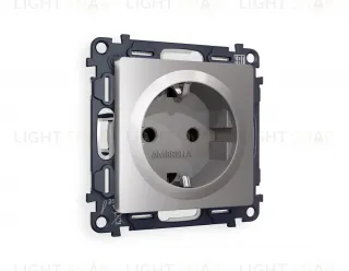 Розетка с заземлением Ambrella Volt Alfa 16A/250В, винтовой зажим, сталь матовый VM141+AP5060 VM141 + AP5060