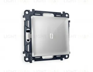 Переключатель одноклавишный (из 2-х мест) с подсветкой (нейтральный белый свет) Ambrella Volt Alfa 10A/250В серебро глянец VM105+G25W+AP4020 VM105 + G25W + AP4020