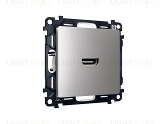 Розетка одинарная HDMI 2.0 40V/0,5A 5-18 Гбит/с Ambrella Volt Alfa, сталь матовый VM222+AP5140 VM222 + AP5140