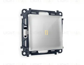 Переключатель одноклавишный (из 2-х мест) с подсветкой (мягкий теплый свет) Ambrella Volt Alfa 10A/250В серебро глянец VM105+G22Y+AP4020 VM105 + G22Y + AP4020