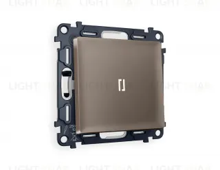 Переключатель одноклавишный (из 2-х мест) с подсветкой (нейтральный белый свет) Ambrella Volt Alfa 10A/250В темная бронза матовый VM105+G25W+AP6320 VM105 + G25W + AP6320