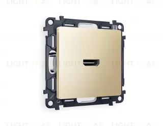Розетка одинарная HDMI 2.0 40V/0,5A 5-18 Гбит/с Ambrella Volt Alfa, шампань VM222+AP6140 VM222 + AP6140