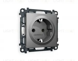 Розетка с заземлением с защитными шторками Ambrella Volt Alfa 16A/250В, винтовой зажим, антрацит серый VM141+AP6570 VM141 + AP6570