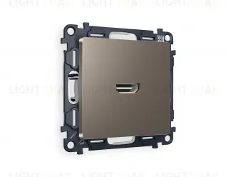 Розетка одинарная HDMI 2.0 40V/0,5A 5-18 Гбит/с Ambrella Volt Alfa, темная бронза матовый VM222+AP6440 VM222 + AP6440