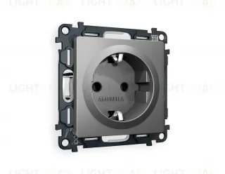 Розетка с заземлением Ambrella Volt Alfa 16A/250В, винтовой зажим, антрацит серый VM141+AP6560 VM141 + AP6560