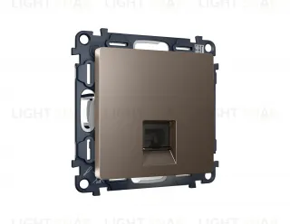 Розетка телефонная одинарная Ambrella Volt Alfa RJ 11, темная бронза матовый VM190+AP6420 VM190 + AP6420