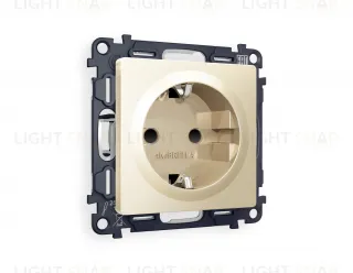 Розетка с заземлением с защитными шторками Ambrella Volt Alfa 16A/250В, винтовой зажим, шампань VM141+AP6070 VM141 + AP6070