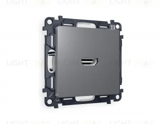 Розетка одинарная HDMI 2.0 40V/0,5A 5-18 Гбит/с Ambrella Volt Alfa, антрацит серый VM222+AP6640 VM222 + AP6640