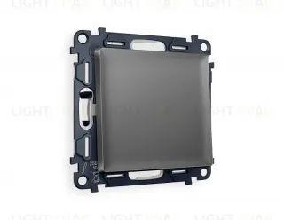 Переключатель одноклавишный на 2 направления (из 2-х мест) Ambrella Volt Alfa 10A/250В антрацит серый VM105+AP6510 VM105 + AP6510