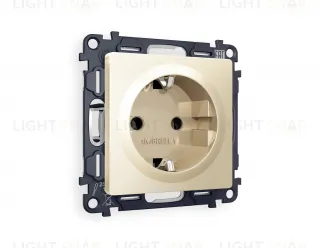 Розетка с заземлением Ambrella Volt Alfa 16A/250В, винтовой зажим, шампань VM141+AP6060 VM141 + AP6060