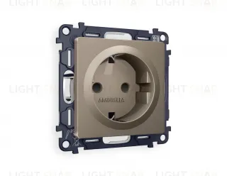 Розетка с заземлением с защитными шторками Ambrella Volt Alfa 16A/250В, винтовой зажим, темная бронза матовый VM141+AP6370 VM141 + AP6370