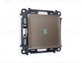 Переключатель одноклавишный (из 2-х мест) с подсветкой (голубой свет) Ambrella Volt Alfa 10A/250В темная бронза матовый VM105+G29B+AP6320 VM105 + G29B + AP6320