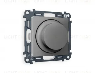 Светорегулятор поворотно-нажимной 5-300Вт Led, 25-600Вт лампы накал., Ambrella Volt Alfa антрацит серый VM136+AP6555 VM136 + AP6555