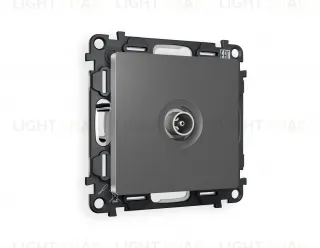 Розетка TV оконечная Ambrella Volt Alfa антрацит серый VM202+AP6630 VM202 + AP6630