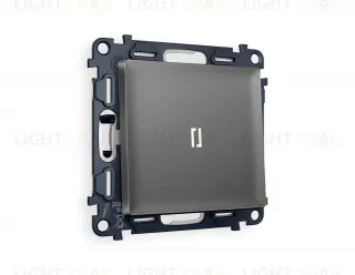 Переключатель одноклавишный (из 2-х мест) с подсветкой (нейтральный белый свет) Ambrella Volt Alfa 10A/250В антрацит серый VM105+G25W+AP6520 VM105 + G25W + AP6520